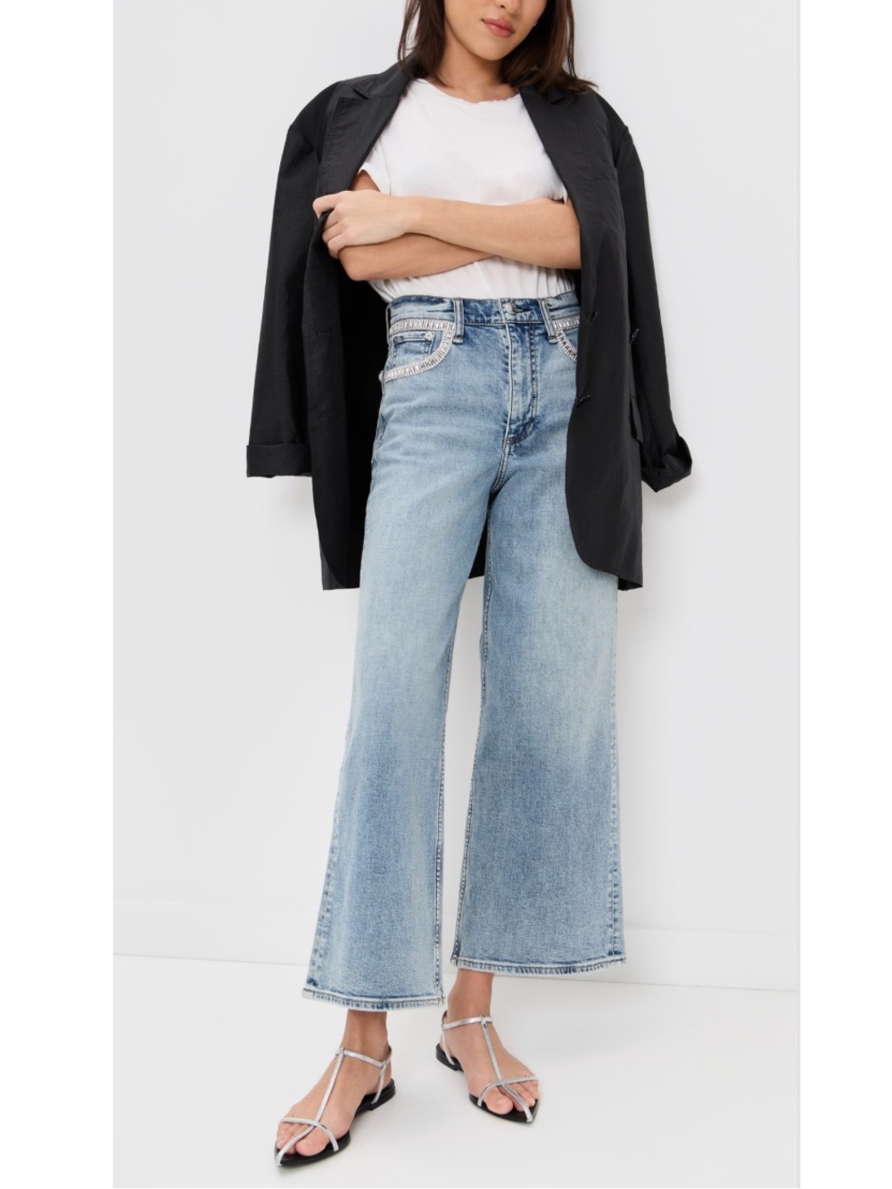 Rag & Bone Jeans Andi High Rise Wide Leg in Pacific Jewel Blue